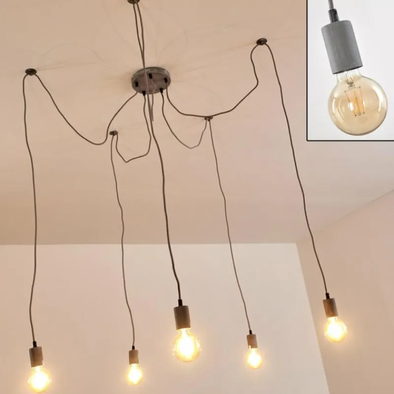 hofstein Suspension Tenna Gris, 5 lumières* Suspensions