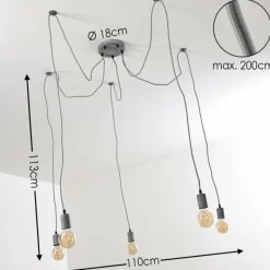 hofstein Suspension Tenna Gris, 5 lumières* Suspensions