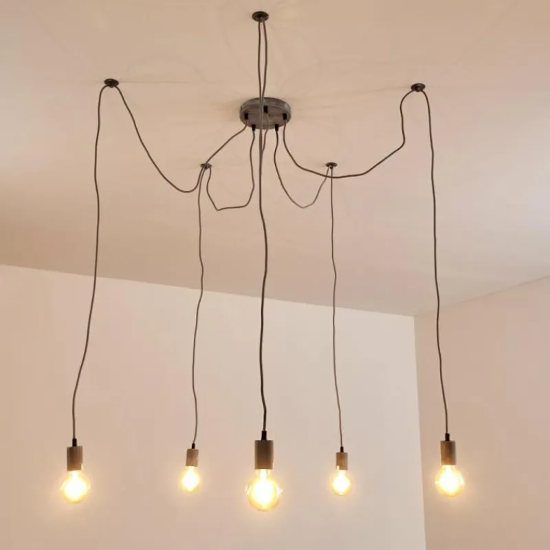 hofstein Suspension Tenna Gris, 5 lumières* Suspensions