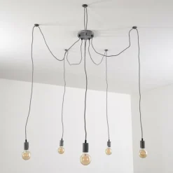 hofstein Suspension Tenna Gris, 5 lumières* Suspensions