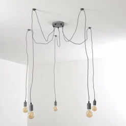 hofstein Suspension Tenna Gris, 5 lumières* Suspensions