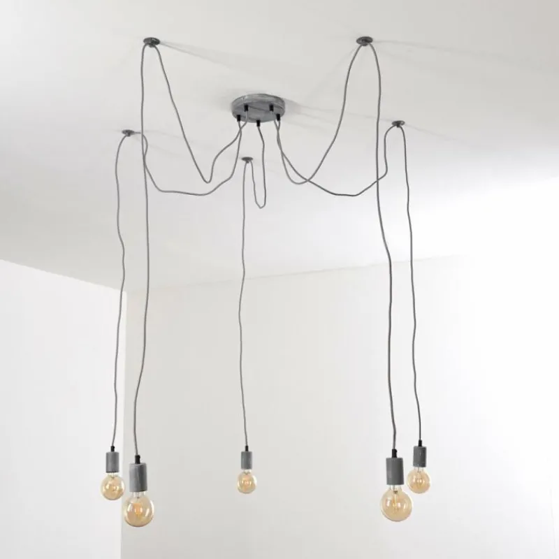 hofstein Suspension Tenna Gris, 5 lumières* Suspensions