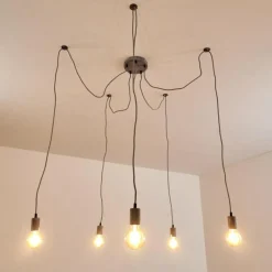 hofstein Suspension Tenna Gris, 5 lumières* Suspensions