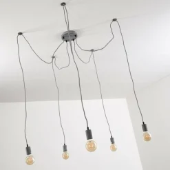 hofstein Suspension Tenna Gris, 5 lumières* Suspensions