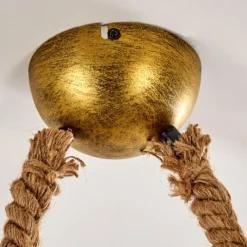 Lampes Dorées-hofstein Suspension Tenna Kordel Brun, Noir doré, 2 lumières