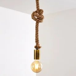 Luminaires Scandinaves-hofstein Suspension Tenna Kordel Vieux laiton, Brun, 1 lumière