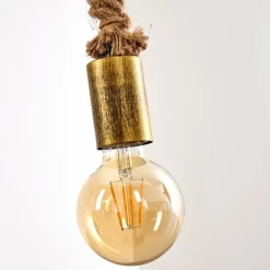 Luminaires Scandinaves-hofstein Suspension Tenna Kordel Vieux laiton, Brun, 1 lumière