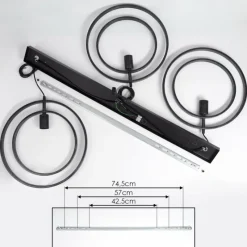 Lampes Industrielles-hofstein Suspension Tercel Brun foncé, Nickel mat, Noir, 3 lumières