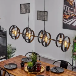 Lampes Vintages & Rétros-hofstein Suspension Theareabarivat Anthracite, 8 lumières