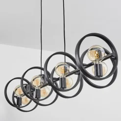 Lampes Vintages & Rétros-hofstein Suspension Theareabarivat Anthracite, 8 lumières