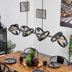 Lampes Vintages & Rétros-hofstein Suspension Theareabarivat Anthracite, 8 lumières