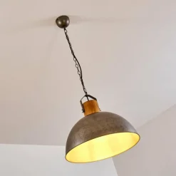 Luminaires Rustiques-hofstein Suspension Tholen Brun, Argenté, 1 lumière