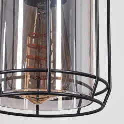 Suspension Verre Fumé-hofstein Suspension Thusis Noir, 1 lumière