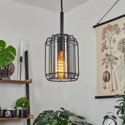 Suspension Verre Fumé-hofstein Suspension Thusis Noir, 1 lumière