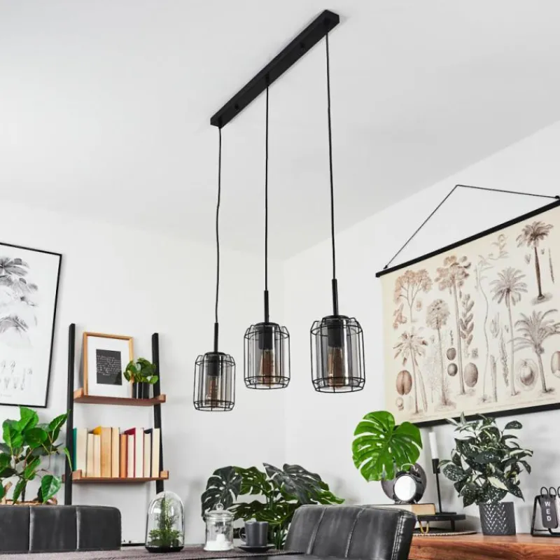 hofstein Suspension Thusis Noir, 3 lumières