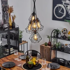 hofstein Suspension Tianjin Noir, 5 lumières