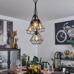 hofstein Suspension Tianjin Noir, 5 lumières