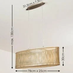hofstein Suspension Timmele Bois clair, 2 lumières