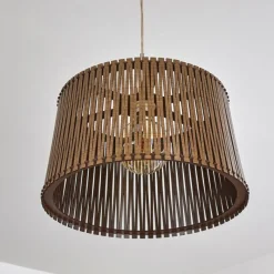 Luminaires Rustiques-hofstein Suspension Timmele Brun, Nickel mat, 1 lumière