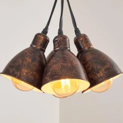 Luminaires Rustiques-hofstein Suspension Timola Beige, Brun foncé, 7 lumières