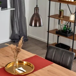 Lampes Industrielles-hofstein Suspension Timola Rouille, Noir, 1 lumière