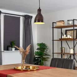 Lampes Industrielles-hofstein Suspension Timola Rouille, Noir, 1 lumière