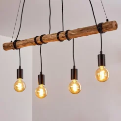 Style Boho-Chic-hofstein Suspension Tirana Brun, Noir, 4 lumières