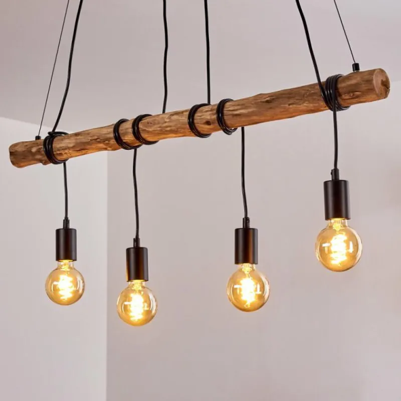 Style Boho-Chic-hofstein Suspension Tirana Brun, Noir, 4 lumières