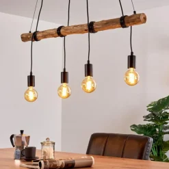 Style Boho-Chic-hofstein Suspension Tirana Brun, Noir, 4 lumières