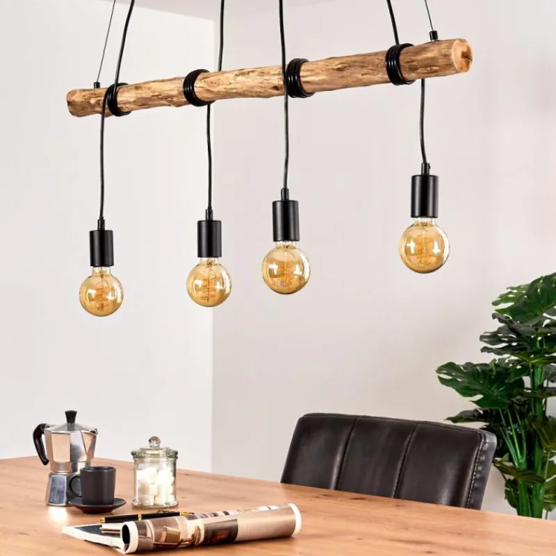 Style Boho-Chic-hofstein Suspension Tirana Brun, Noir, 4 lumières