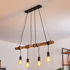 Style Boho-Chic-hofstein Suspension Tirana Brun, Noir, 4 lumières