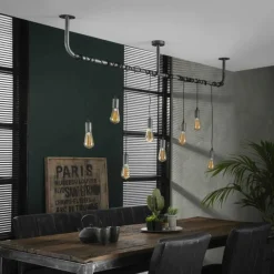 Lampes Industrielles-hofstein Suspension Tjergaast Argenté, 8 lumières