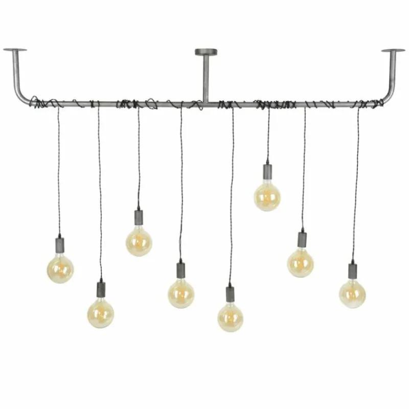 Lampes Industrielles-hofstein Suspension Tjergaast Argenté, 8 lumières