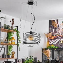 Lampes Industrielles-hofstein Suspension Tobuna Noir, 1 lumière