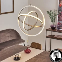 hofstein Suspension Toga LED Nickel mat, 3 lumières