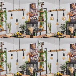 Luminaires Scandinaves-hofstein Suspension Toleda Écru, Noir, 3 lumières