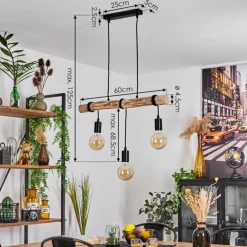 Luminaires Scandinaves-hofstein Suspension Toleda Écru, Noir, 3 lumières