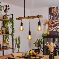 Luminaires Scandinaves-hofstein Suspension Toleda Écru, Noir, 3 lumières