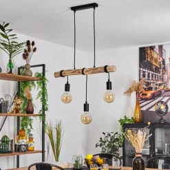 Luminaires Scandinaves-hofstein Suspension Toleda Écru, Noir, 3 lumières