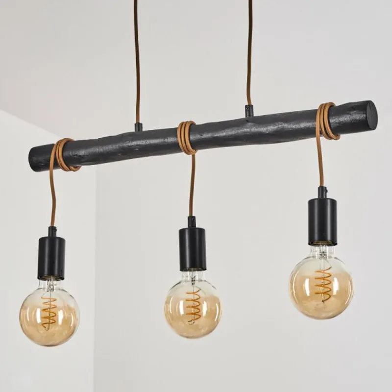 Style Boho-Chic-hofstein Suspension Toledo Noir, 3 lumières