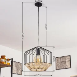 Style Boho-Chic-hofstein Suspension Tomu Noir, 1 lumière