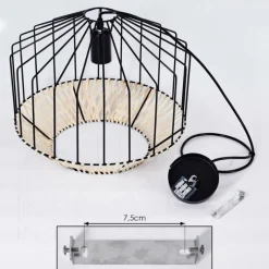 Style Boho-Chic-hofstein Suspension Tomu Noir, 1 lumière