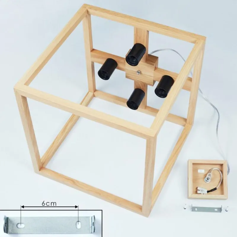 Style Boho-Chic-hofstein Suspension Torreglia Bois clair, 4 lumières