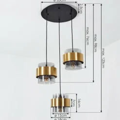 hofstein Suspension Traak Noir, 3 lumières