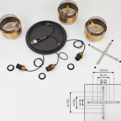 hofstein Suspension Traak Noir, 3 lumières