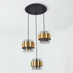 hofstein Suspension Traak Noir, 3 lumières
