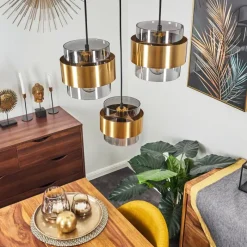 hofstein Suspension Traak Noir, 3 lumières