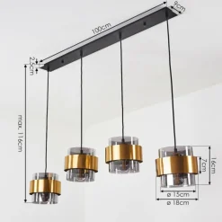hofstein Suspension Traak Noir, 4 lumières