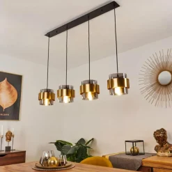 hofstein Suspension Traak Noir, 4 lumières