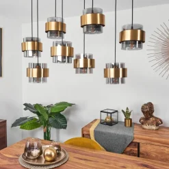 hofstein Suspension Traak Noir, 8 lumières